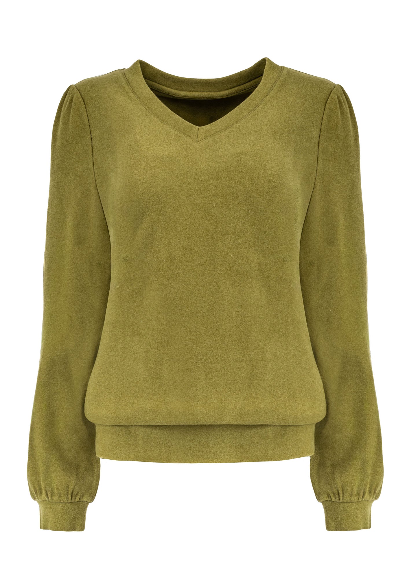 Top Veraya LS-RMJ Soft Stretch Knit | Green Moss