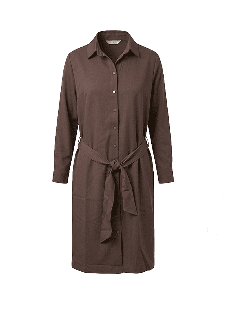 Zia Plain-Pocket LS Woven Stretch Twill | Ganache Brown