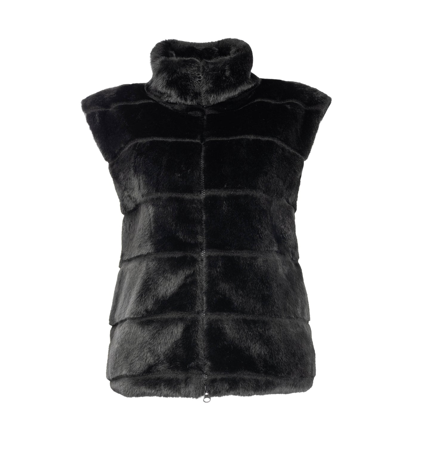 Gilet Moor SL Lines Short-RMJ Shaggy Faux Fur | Black
