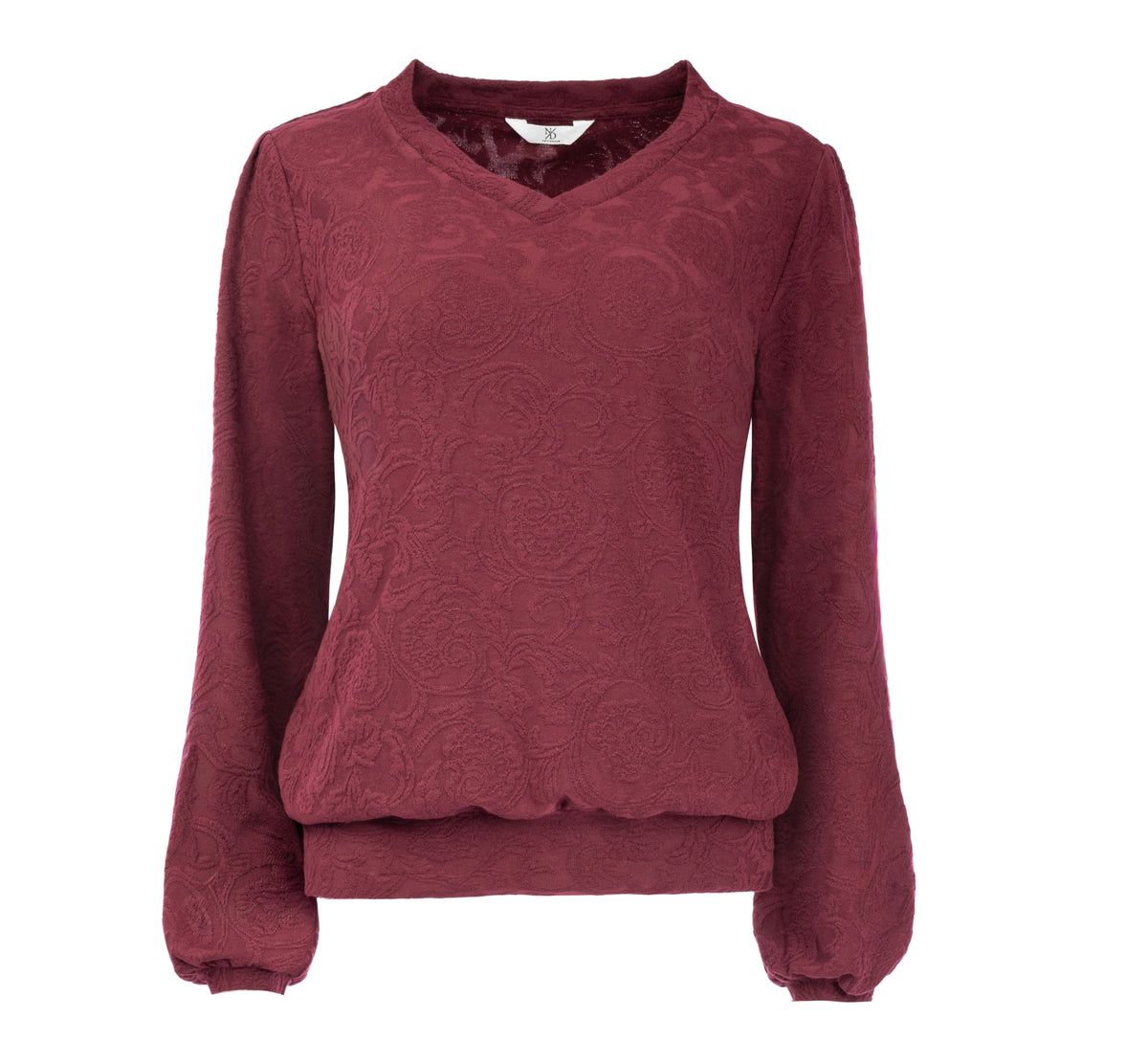 Top Veraya LS Textured Jacquard | Grape Wine