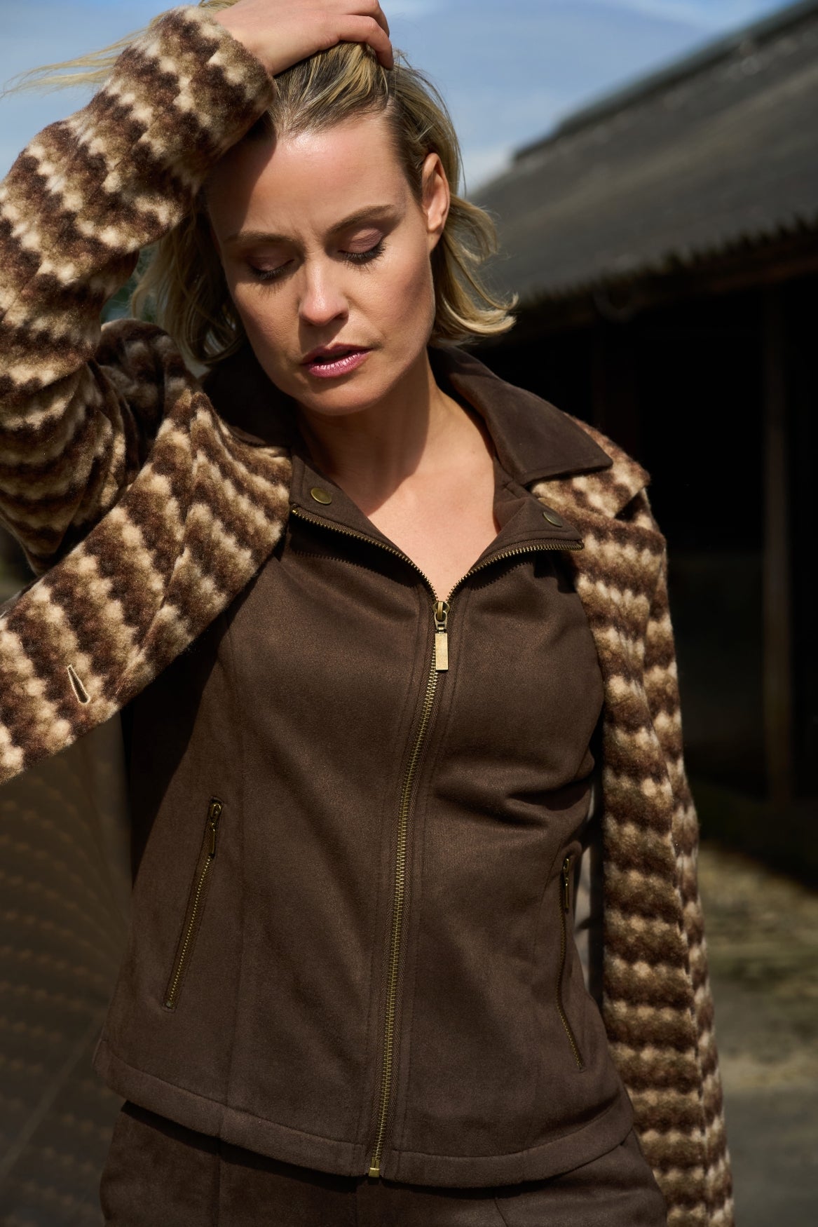 Jas Kana LS-RMJ Downtown Brown Zigzag Brushed Woven | Downtown Brown