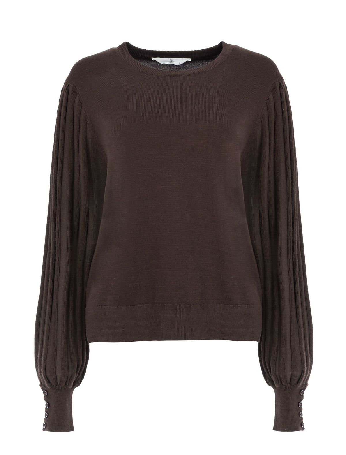 Trui Berle LS-RMB Brei | Ganache Brown