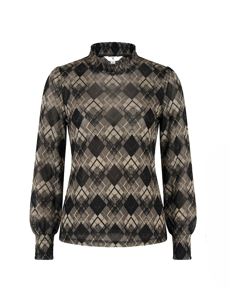 Tusa LS Tanzine Textured Check Knit | Tanzine