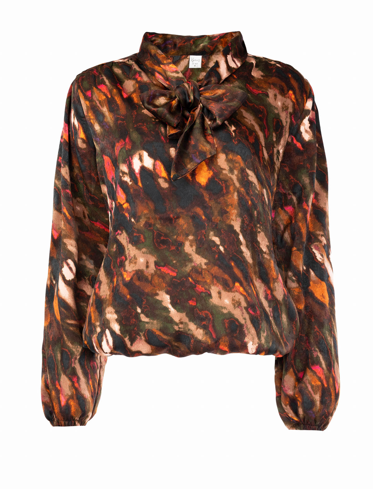 Top Merina LS Bordeaux Abstract Stains Woven | Bordeaux
