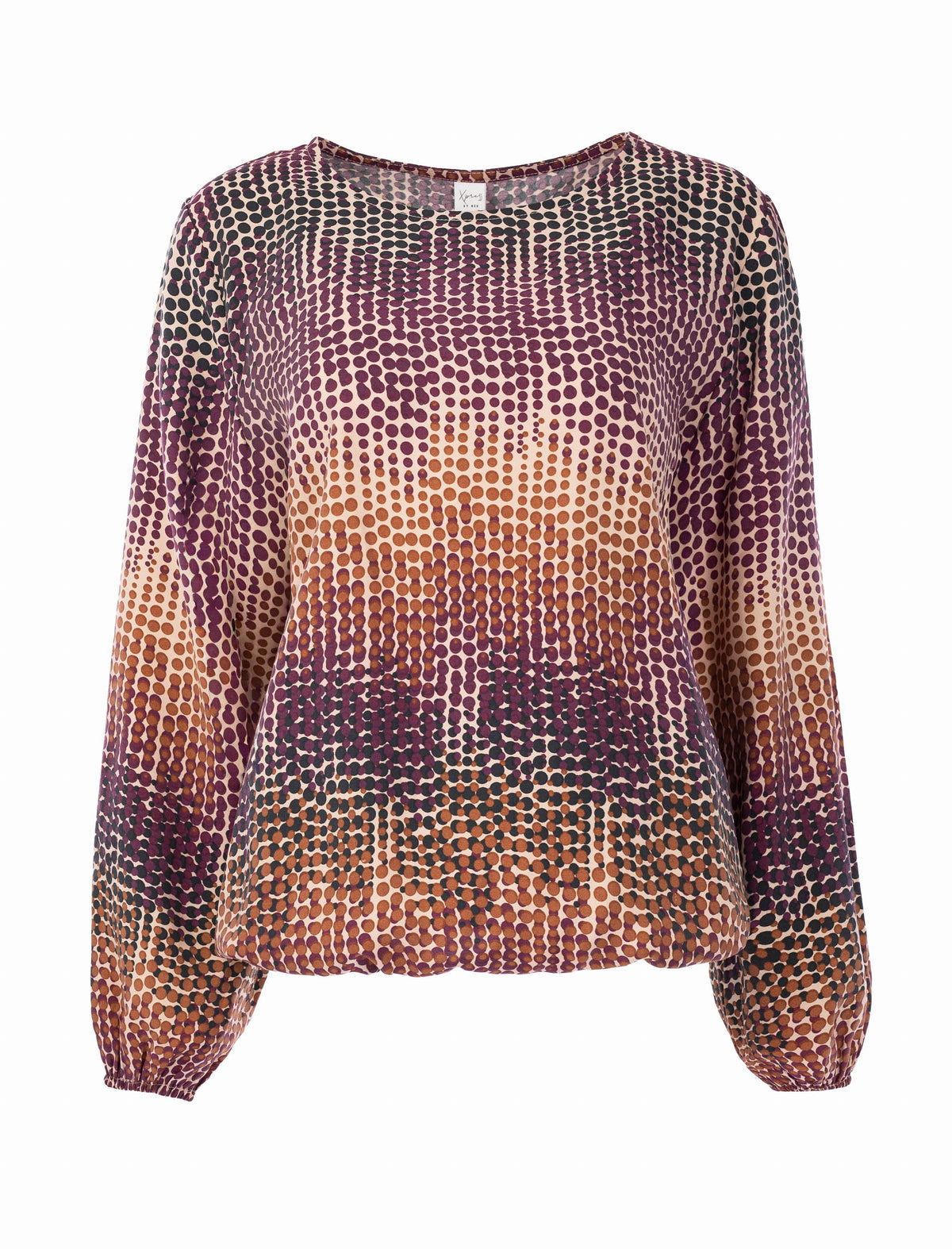 Top Delina LS Bordeaux Multi Dots Woven | Bordeaux