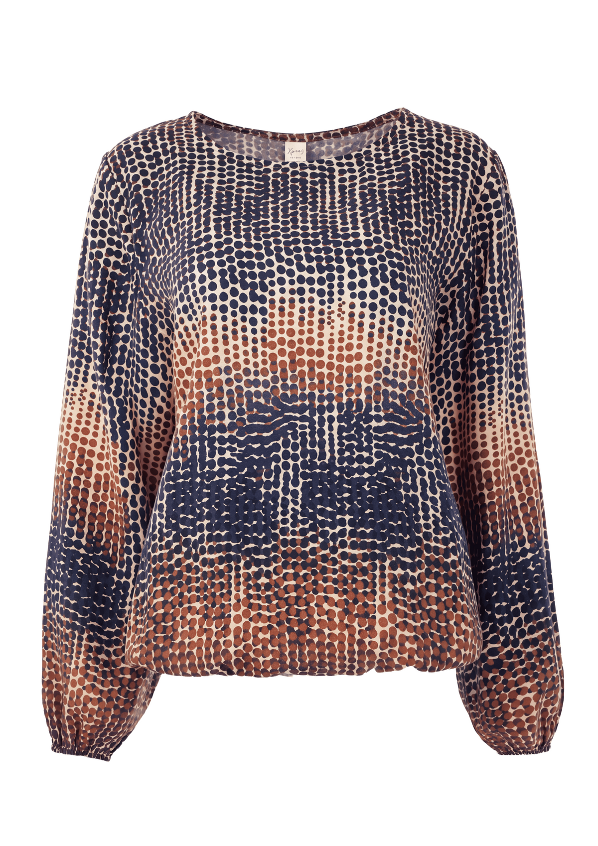 Top Delina LS Aubergine Multi Dots Woven | Aubergine