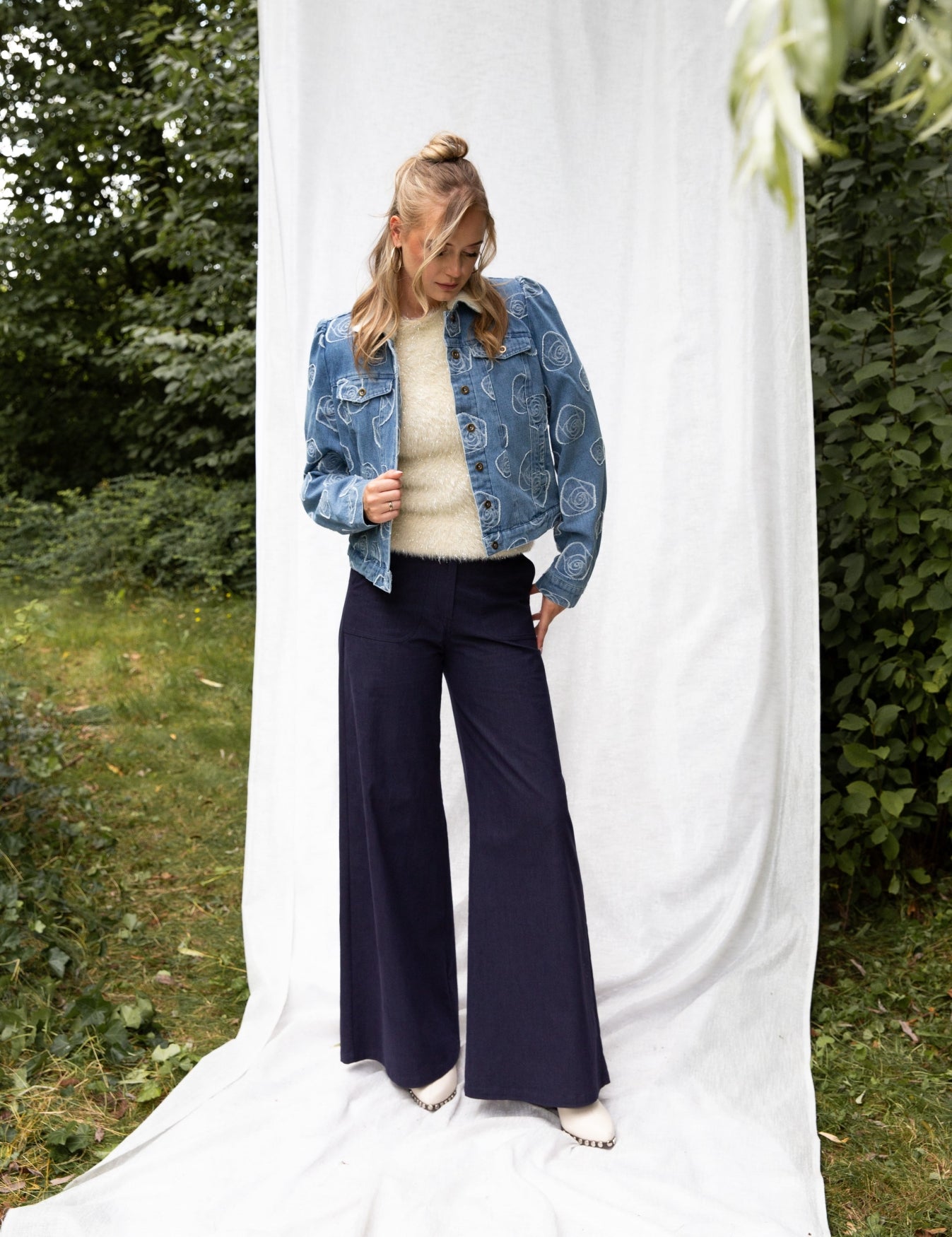 Nina Denim Jacquard | Jeans Blue
