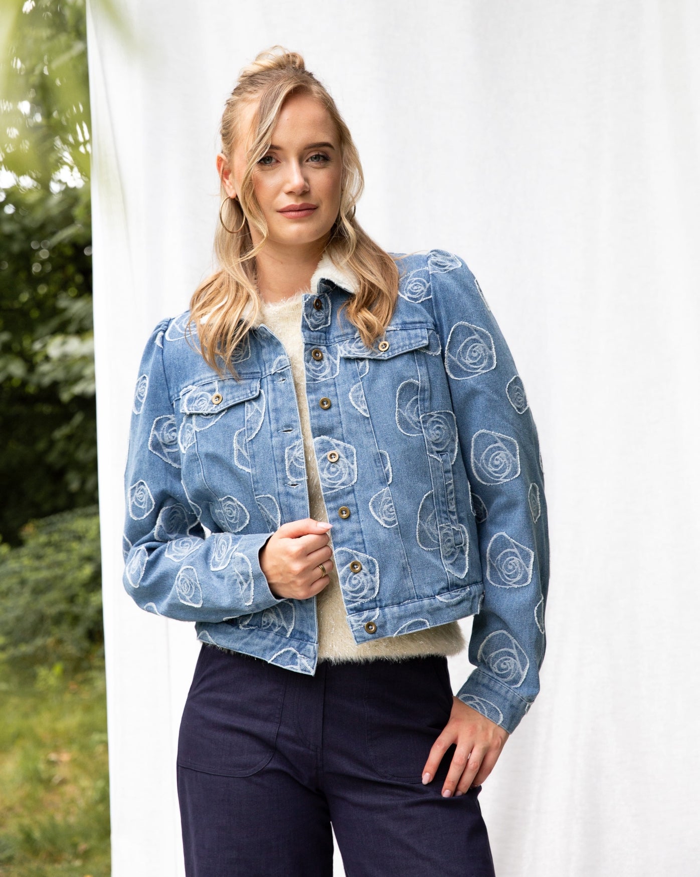 Nina Denim Jacquard | Jeans Blue