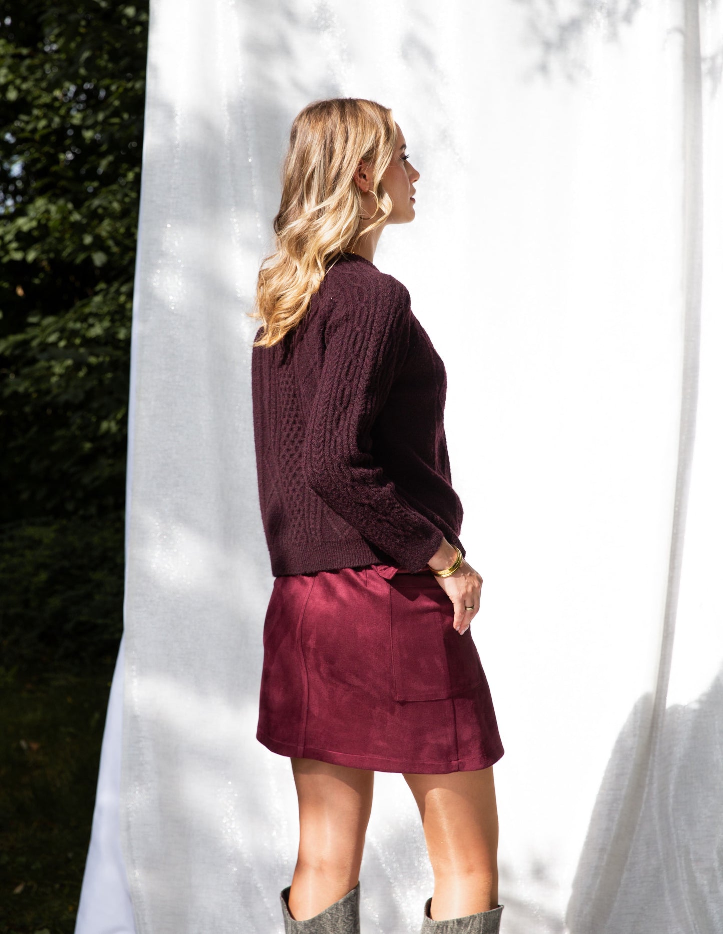Cardy Cable Ajour | Bordeaux melange