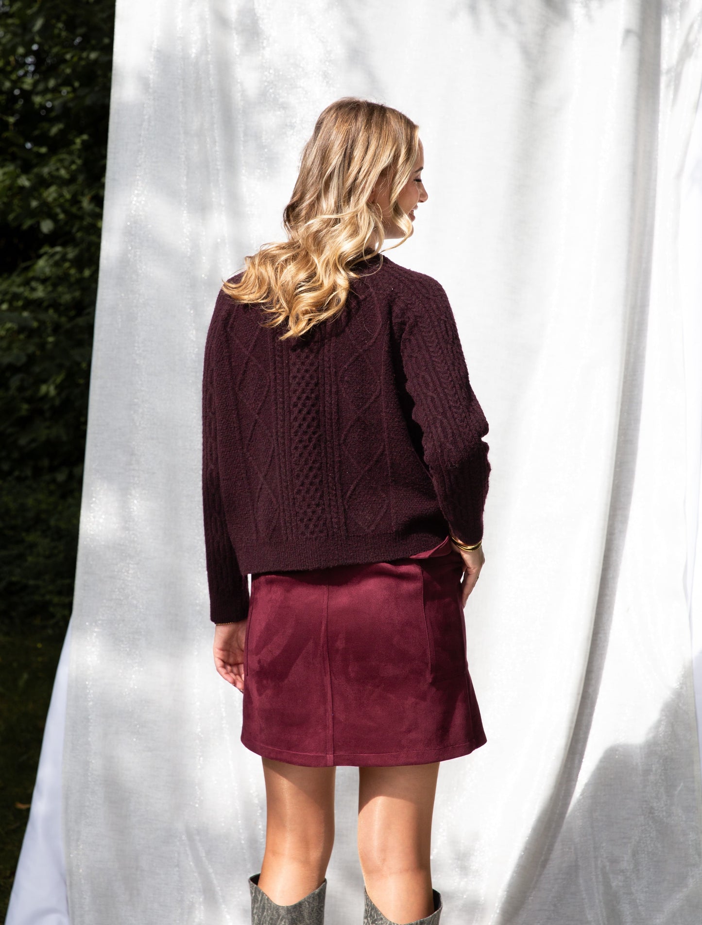 Cardy Cable Ajour | Bordeaux melange