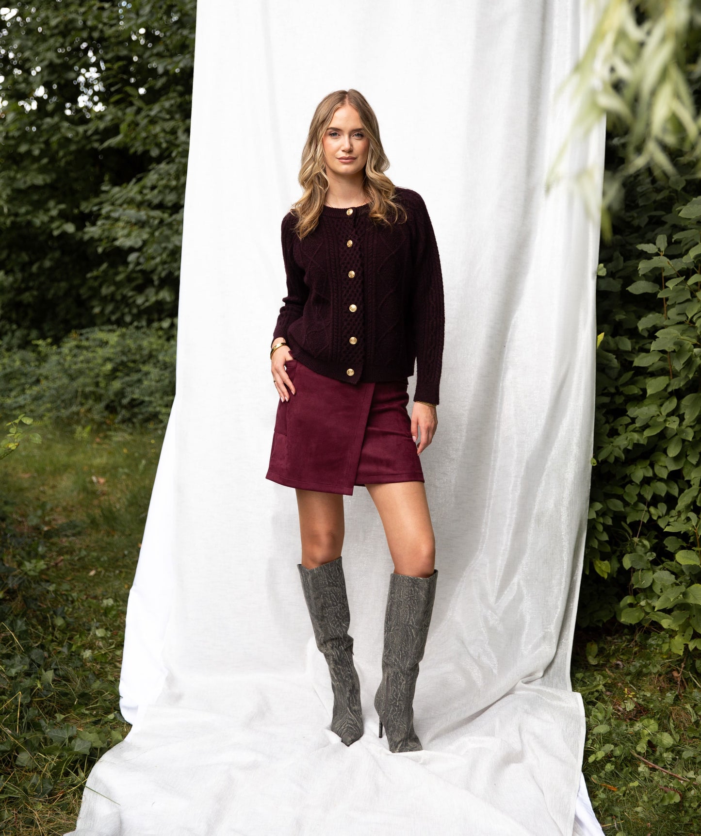 Cardy Cable Ajour | Bordeaux melange