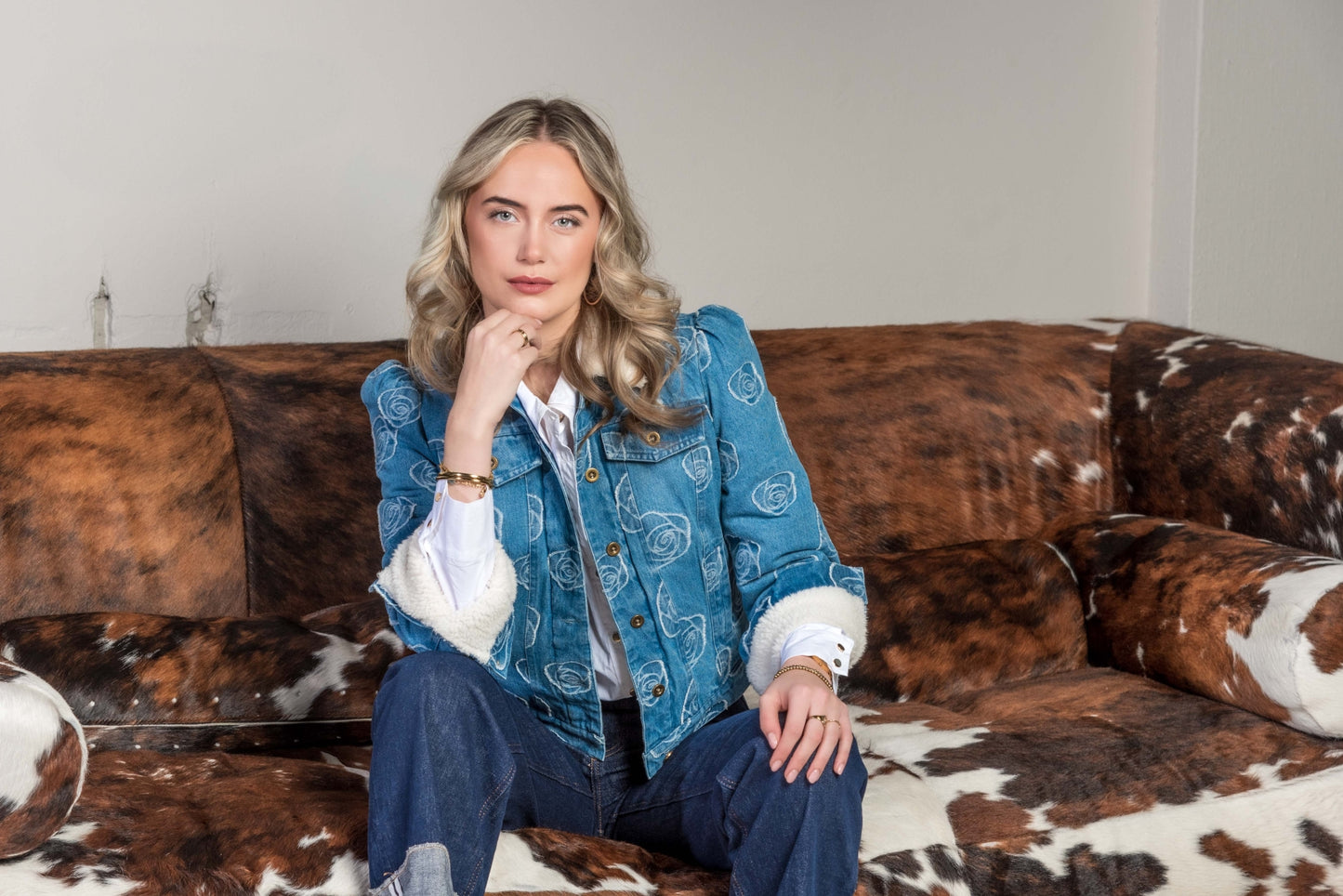 Nina Denim Jacquard | Jeans Blue