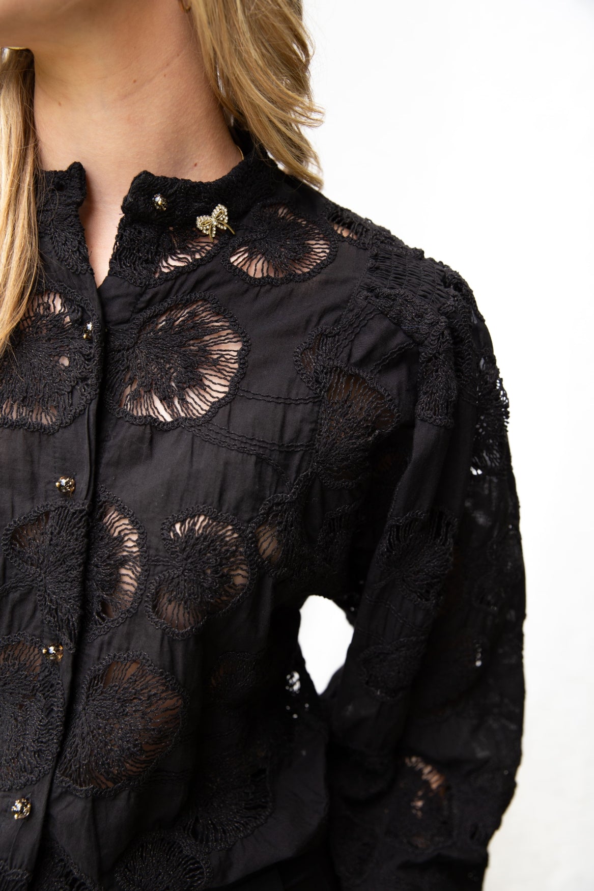 Job Open Embroidery | Black