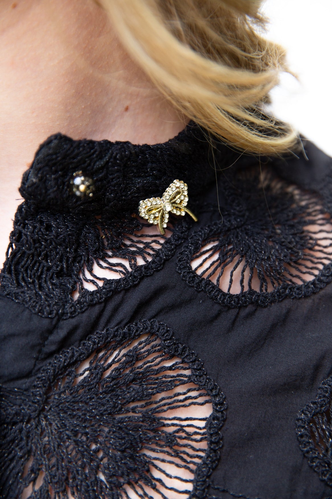 Job Open Embroidery | Black