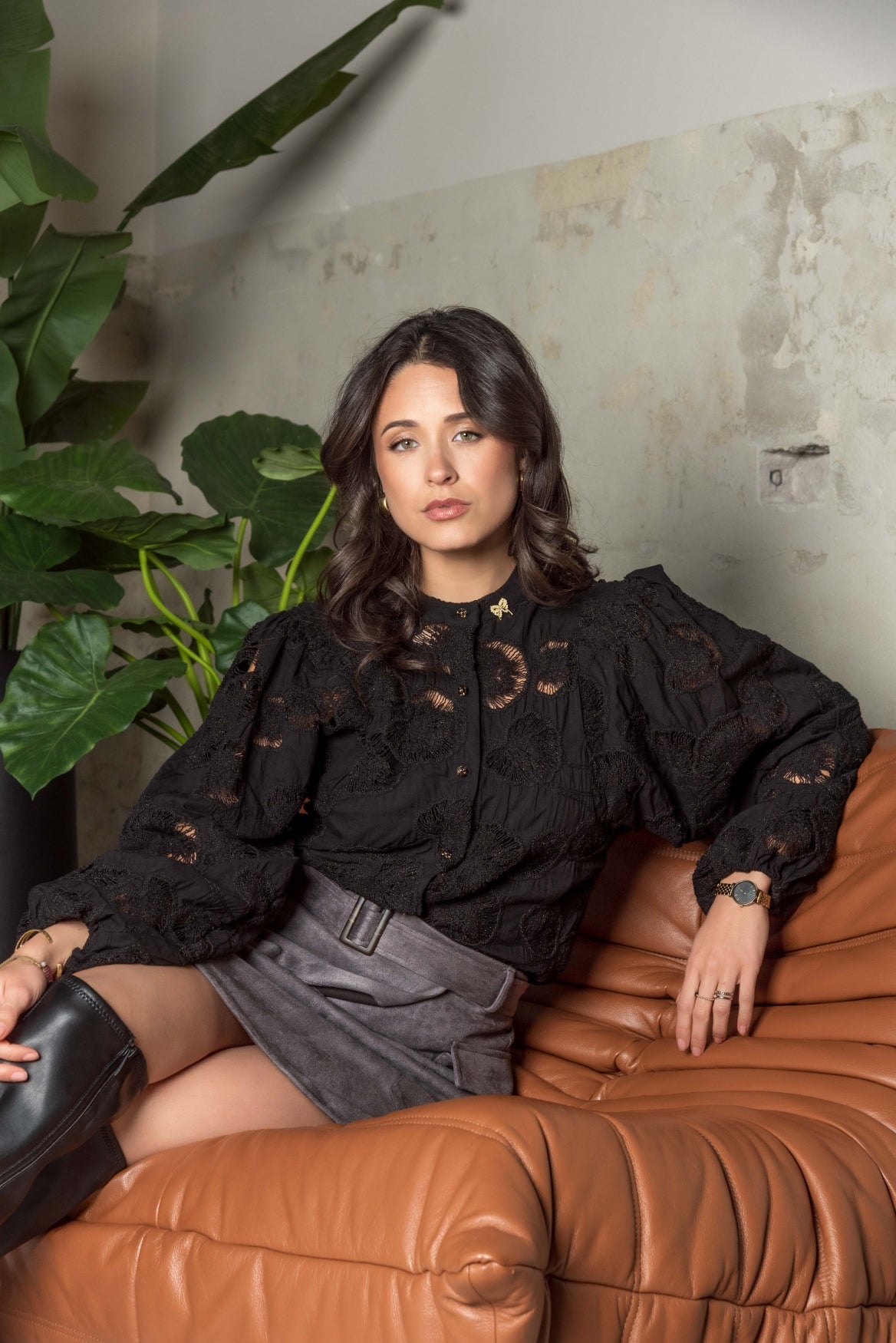 Job Open Embroidery | Black