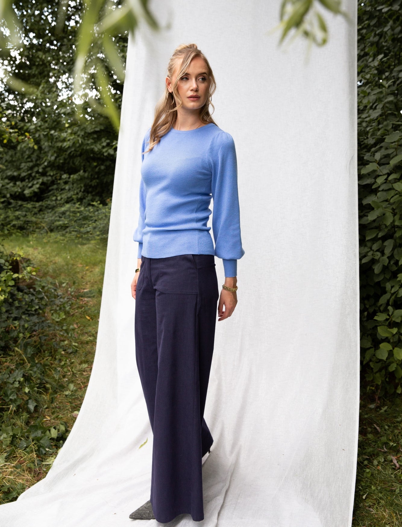 Banu Fine Knit | Jeans Blue