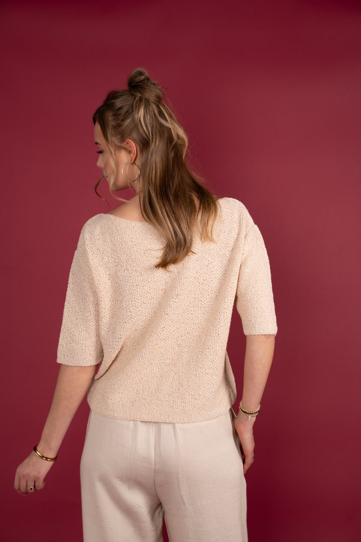 Sweater Nikkie Tape Yarn | Beige