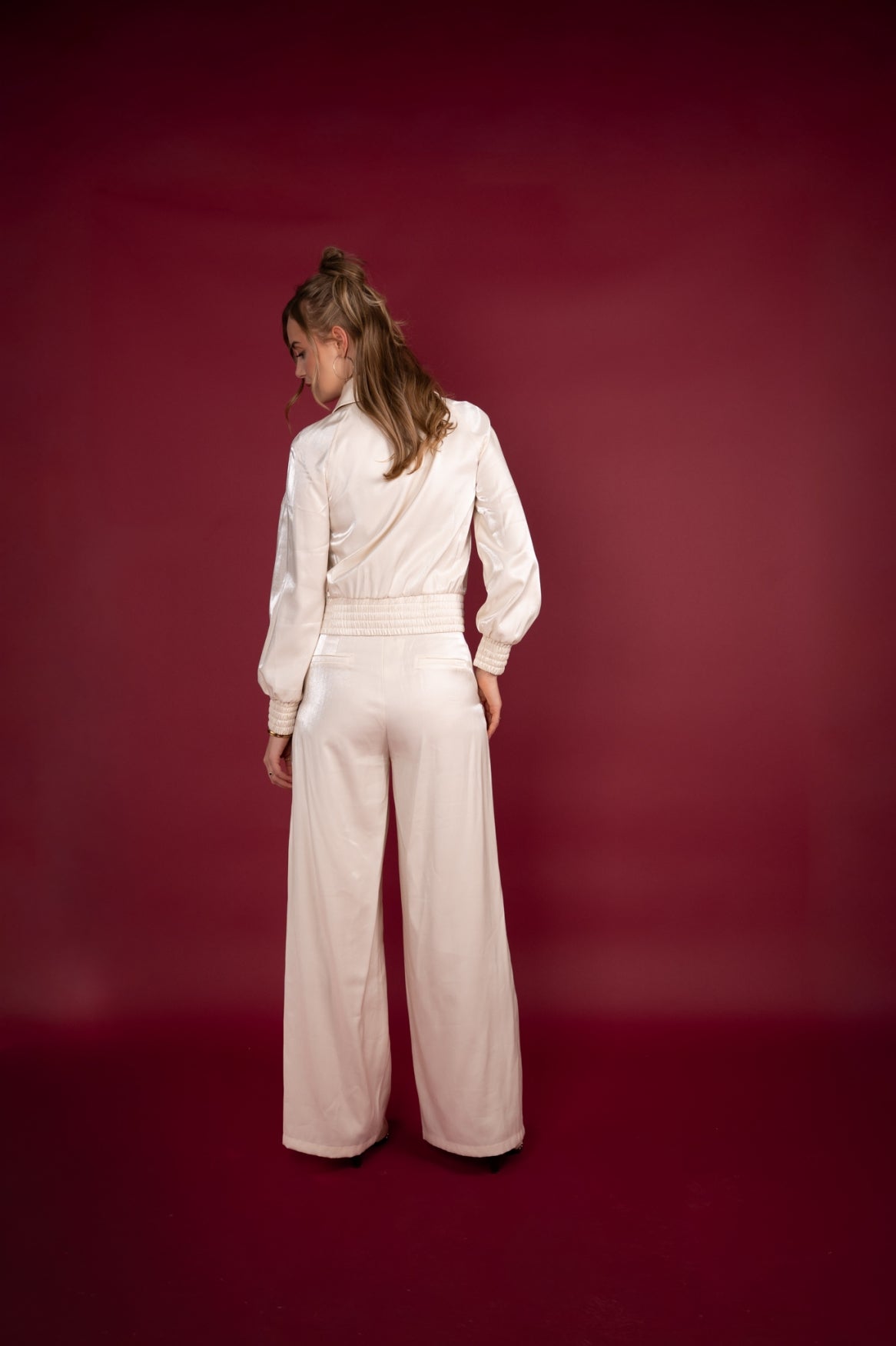 Nelia Shiny Satin | Beige