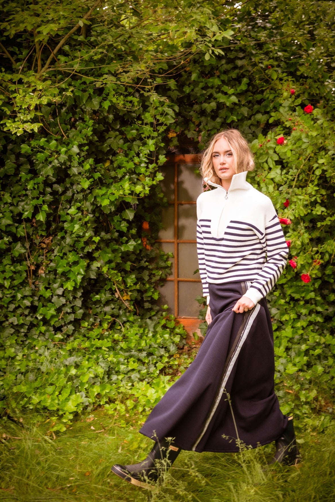 Rok Sannae Knitted Pique | Navy