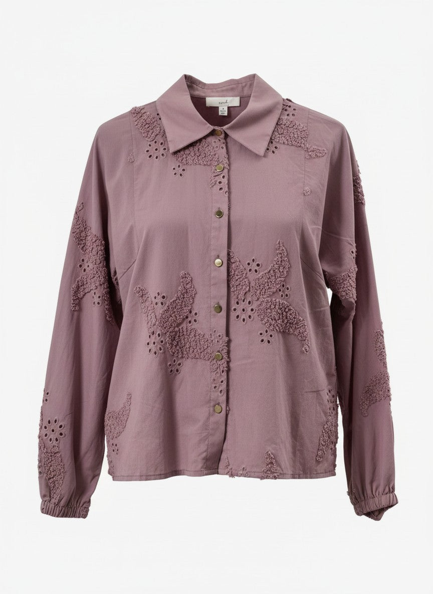 Blouse Joep LS Paisley 3D Embroidery | Lilac
