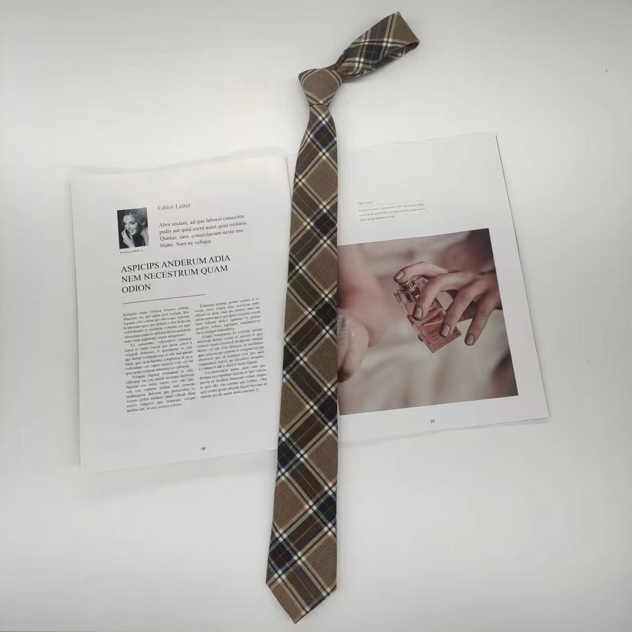 Stropdas Tie Winter Check | Mid Brown