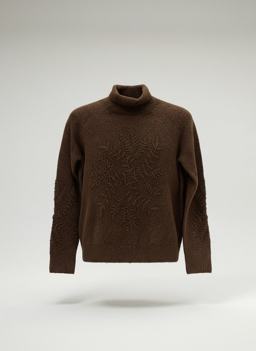 Trui Nova Flower Embroidery | Brown