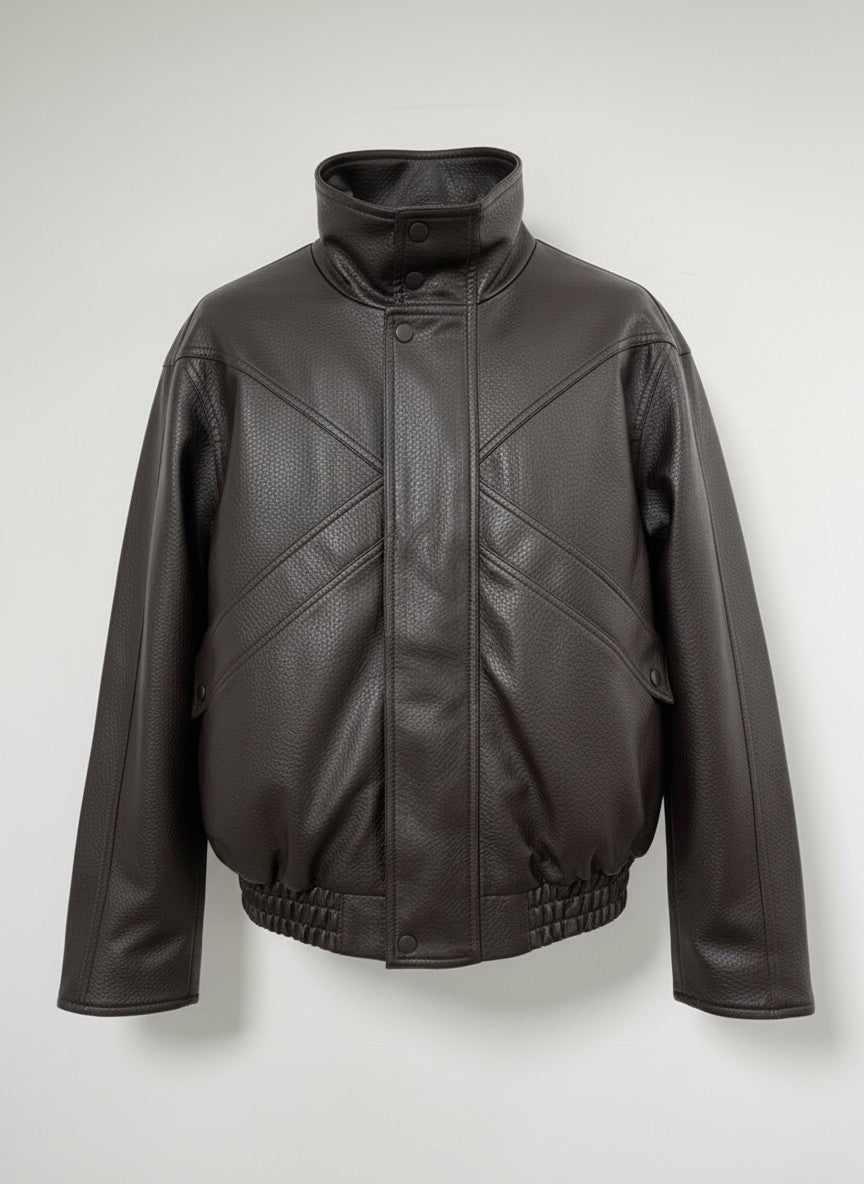 Raluka Structured Leather | Dark Brown
