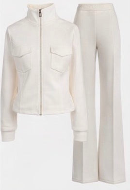 Broek Nayleyna Knitted Pique | White