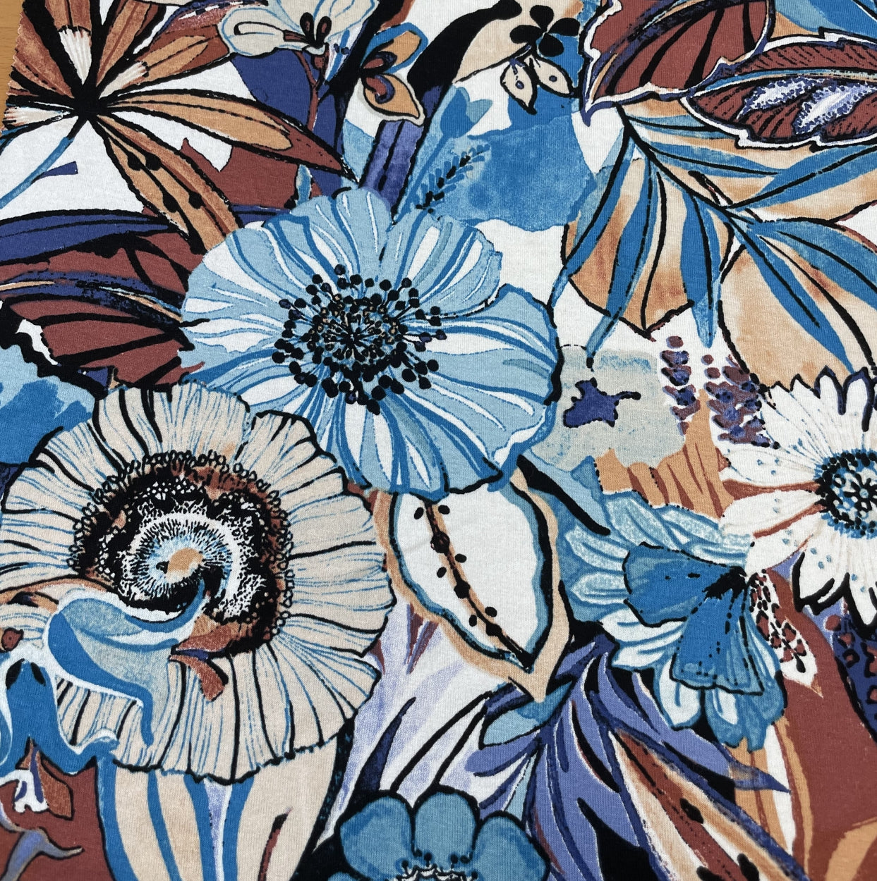 Pieon 1/2SS Blue Happy Flowers Tricot | Blue