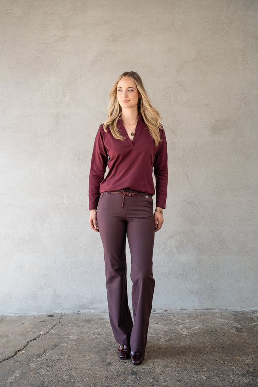 Pantalon Romee Soft Textured | Fudge