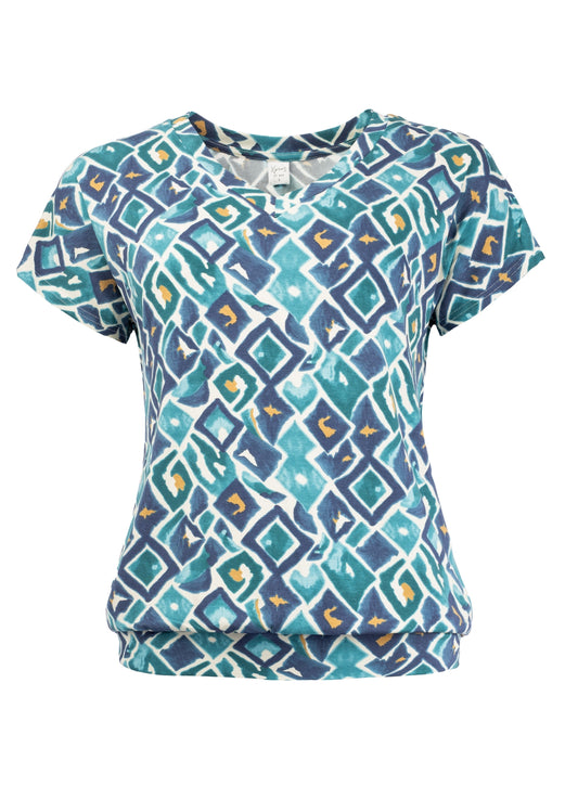 Mana SS Seagreen Ikat Tricot | Seagreen