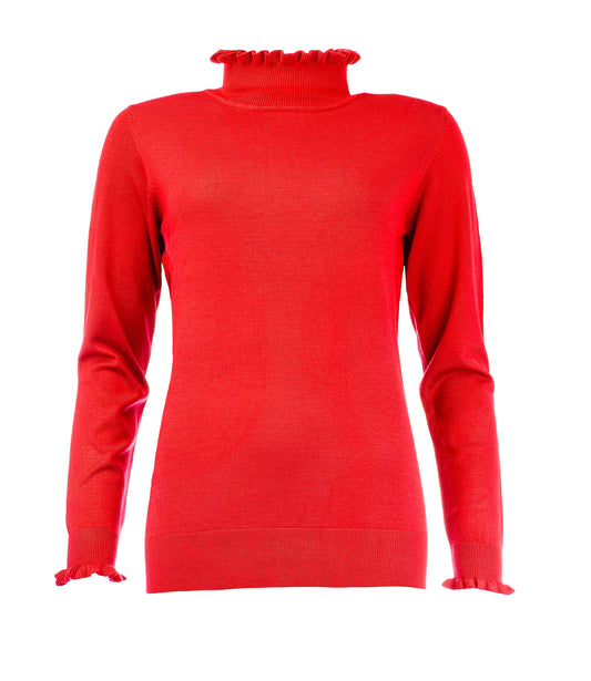 Ruffle LS-RMB Brei | Haute Red