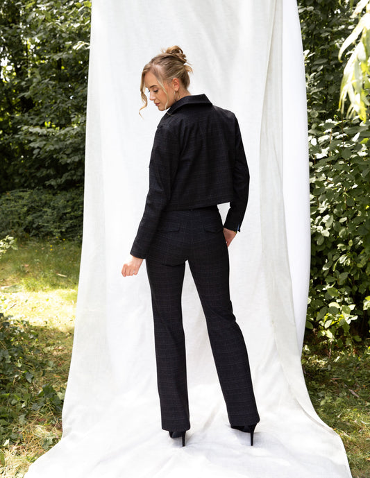 Romee Small Check pdg | Grey-Black