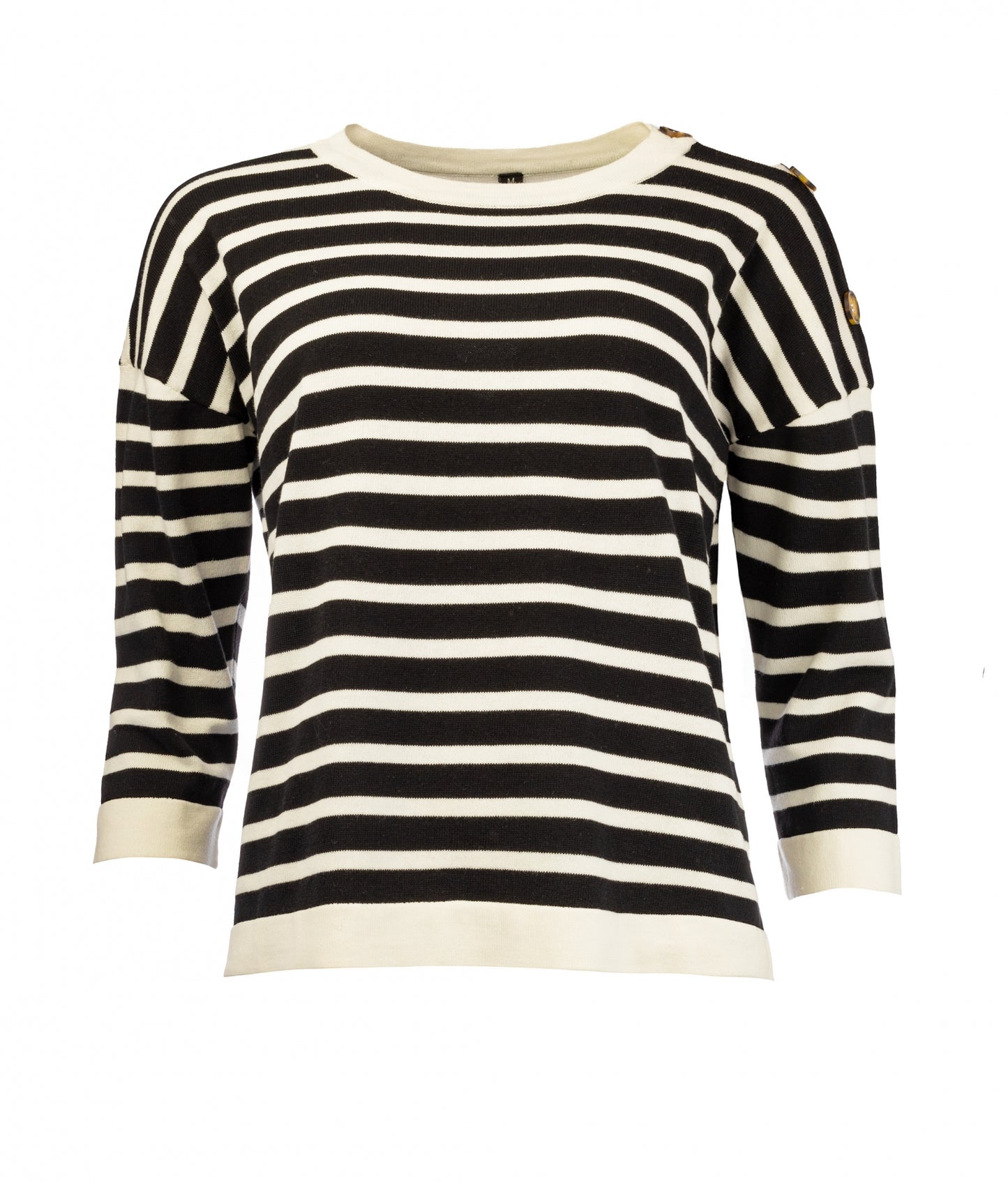 Flowerfield 3/4-RMB Optical White Stripe Cotton | Optical White