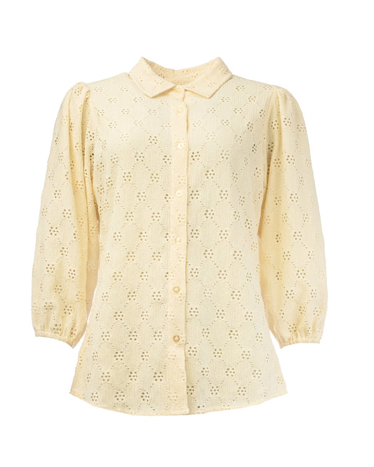 Mayliera 3/4 TR-RMJ Flower Ajour | Ecru