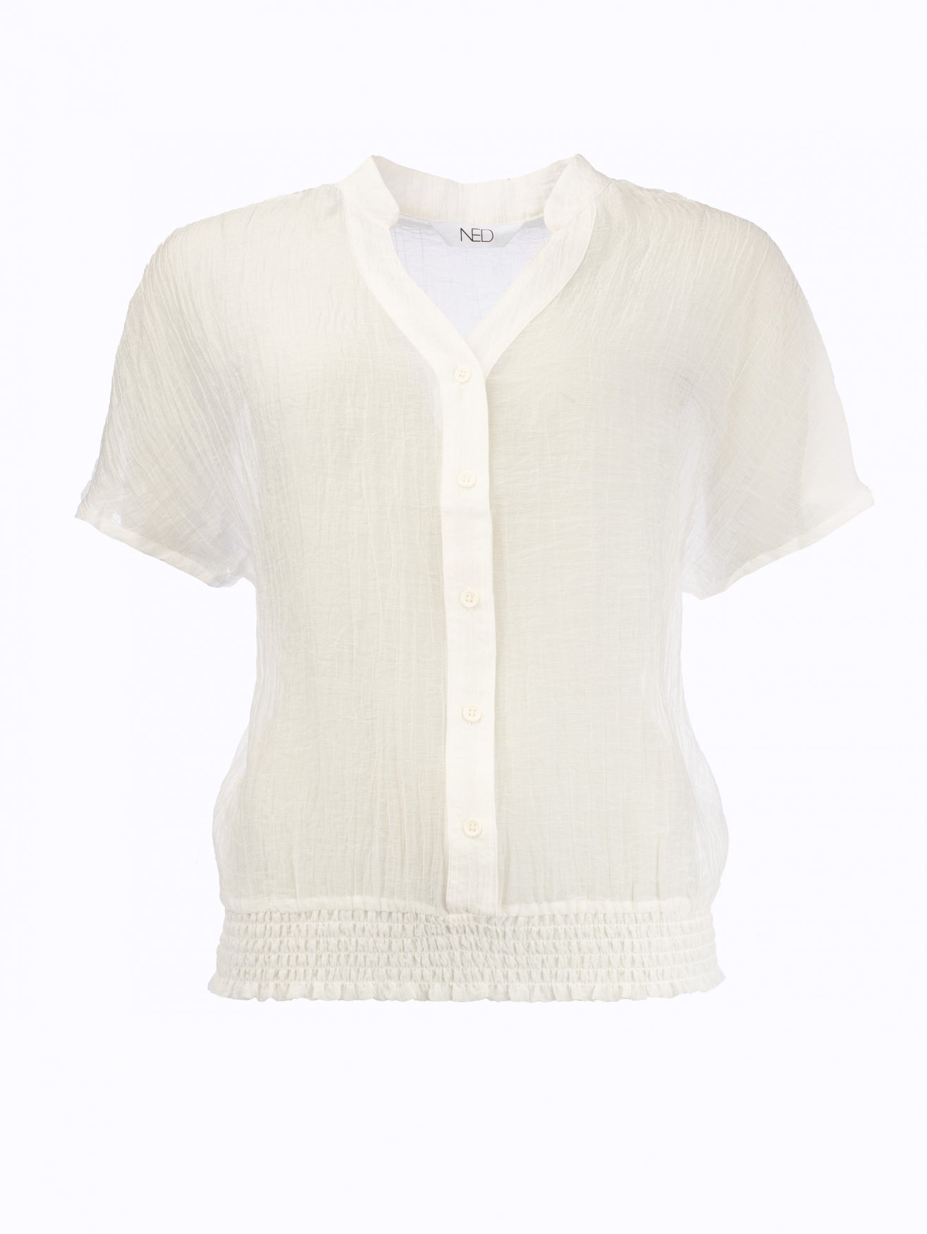 Orchid 1/2 SS-RMH Crincle Voile | Optical White