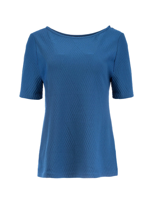 Calloni 1/2 SS Geo Jacquard | Estate Blue