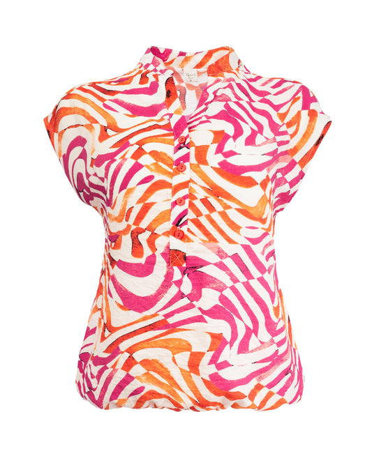 Lucie SL Pink Blocked Waves Woven | Pink
