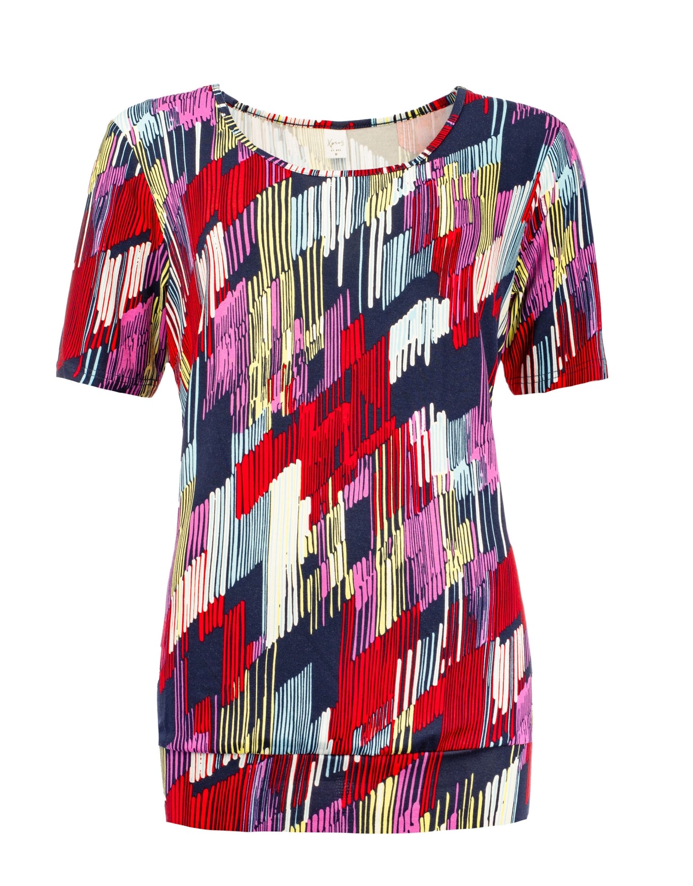 Ally P 1/2 SS Red Striped Blocks Tricot | Red