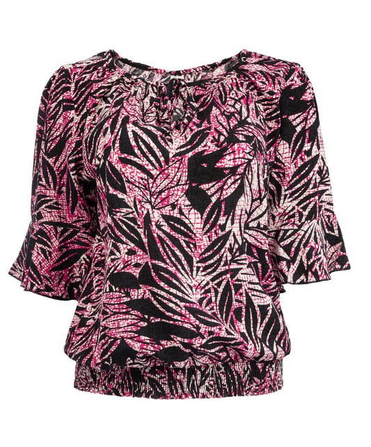 Rio Pink Craquelé Leaves Woven | Pink