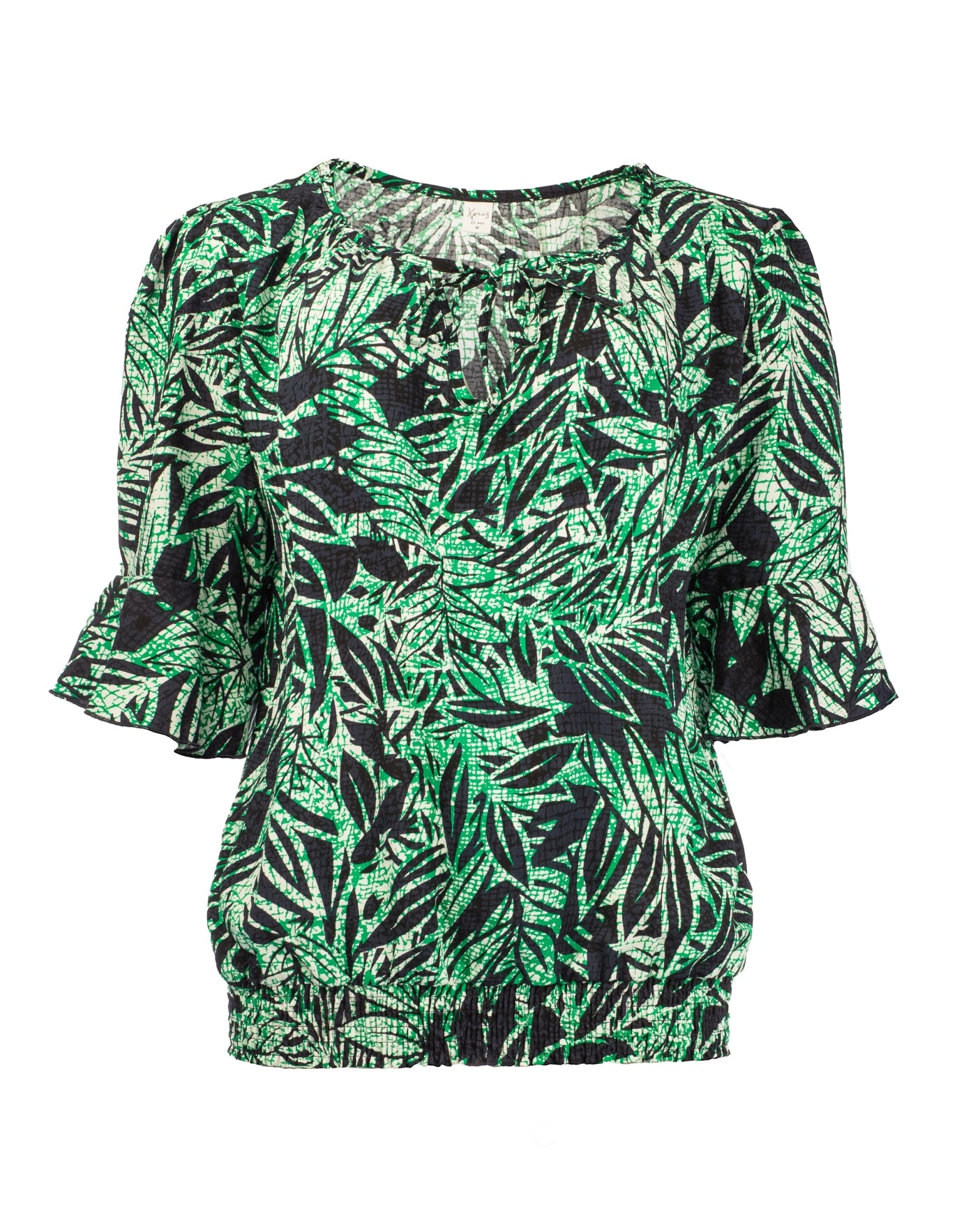 Rio Green Craquelé Leaves Woven | Green