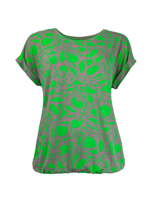 Brisia Plain SS Green Double Lined Flower Tricot | Green