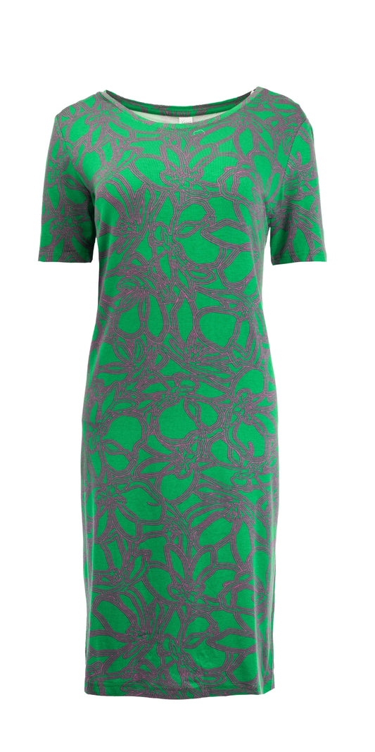 Alias 1/2 SS Green Double Lined Flower Tricot | Green