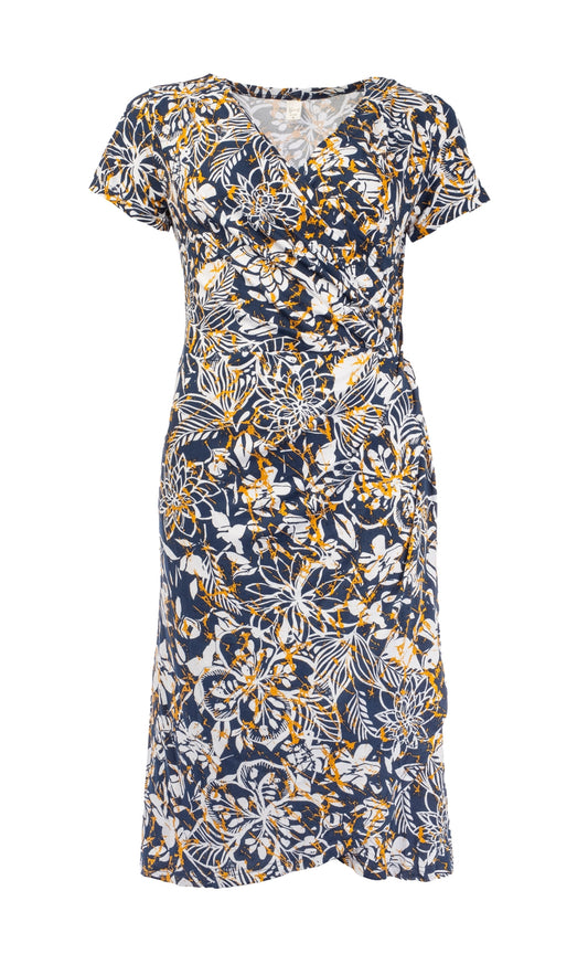 Janet Long SS Marine Negative Flower Tricot | Marine
