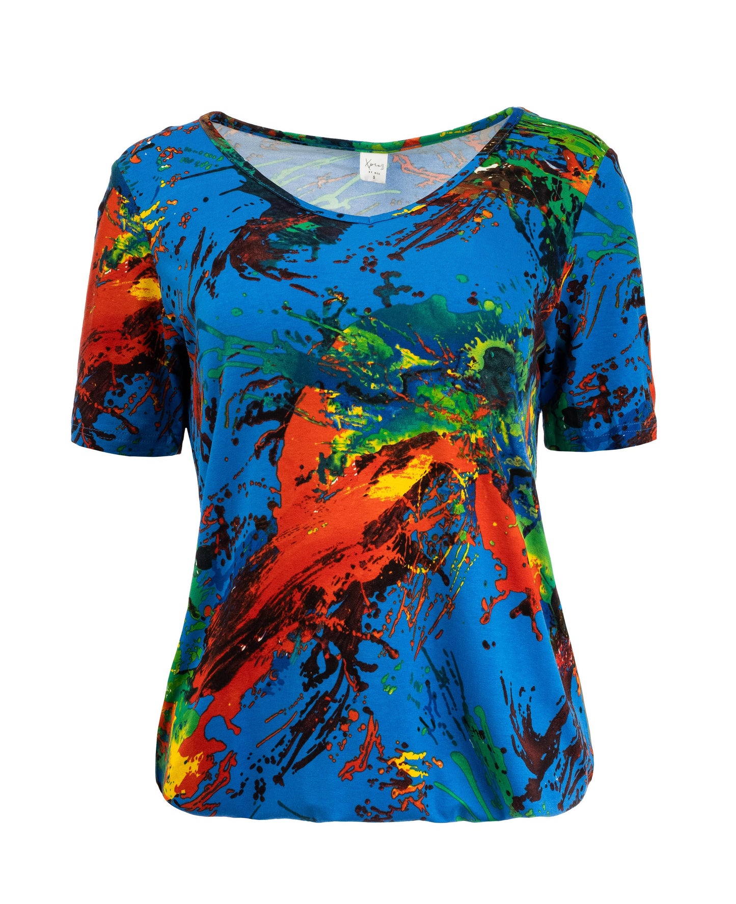 Xavier SS Blue Paint Spill Tricot | Blue