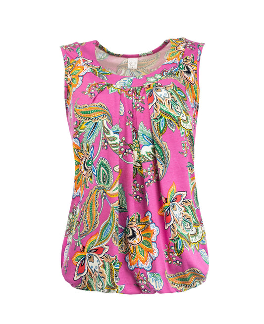 Dafne SL Pink Flower Paisley Tricot | Pink