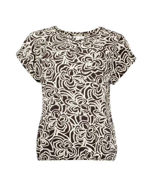 Nox PW SS Black Two tone Flower Woven | Black