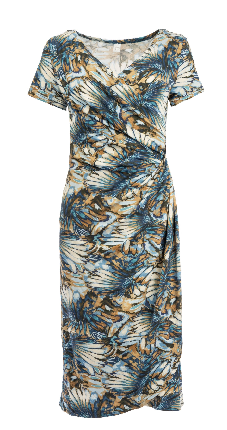 Janet Long SS Brown Faded Flower Tricot | Brown