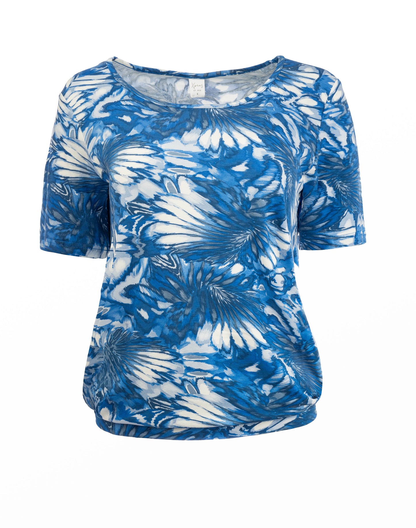 Ally P 1/2 SS Kobalt Faded Flower Tricot | Kobalt