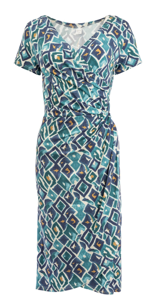 Janet Long SS Seagreen Ikat Tricot | Seagreen